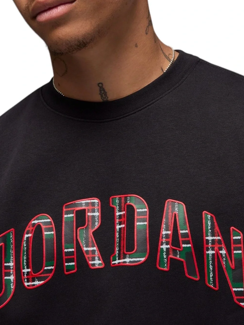 Jordan Black Crewneck Sweatshirt with Red Trim Logo